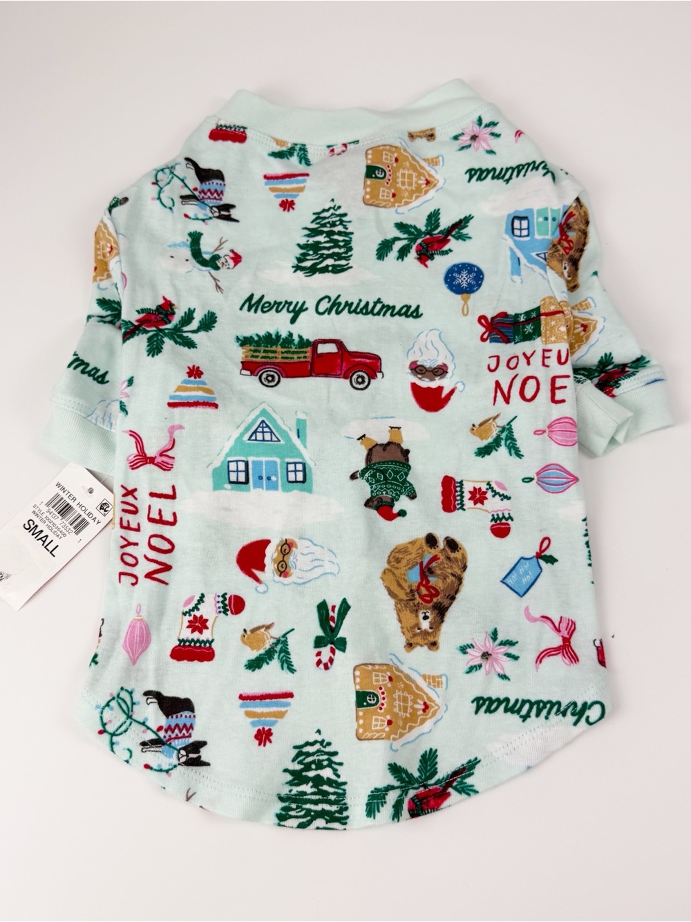 Holiday Lane Pajamas Dog Small Pet PJS Winter Holiday Blue Christmas Cotton NWT